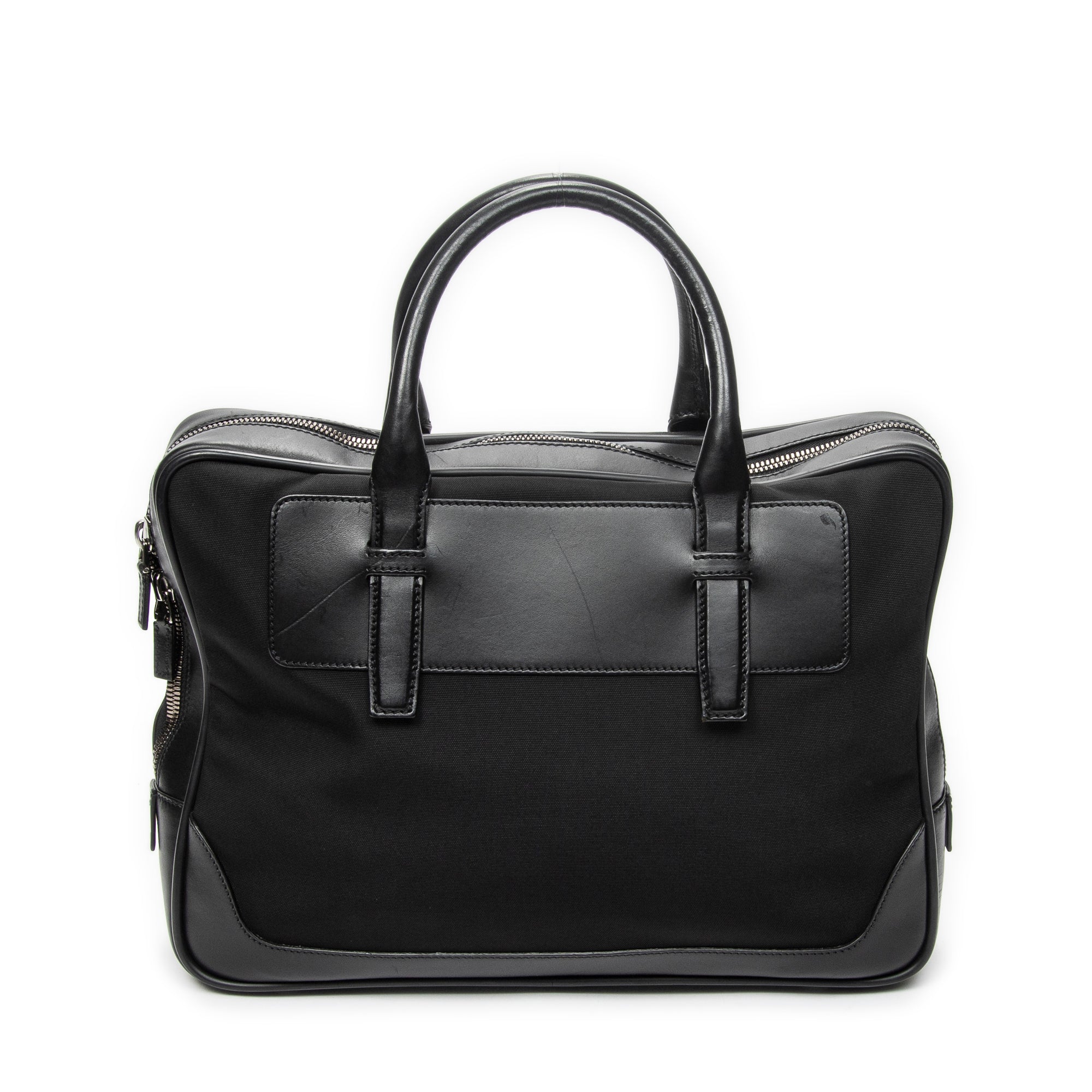Handbag Business Bag Black Nylon Canvas