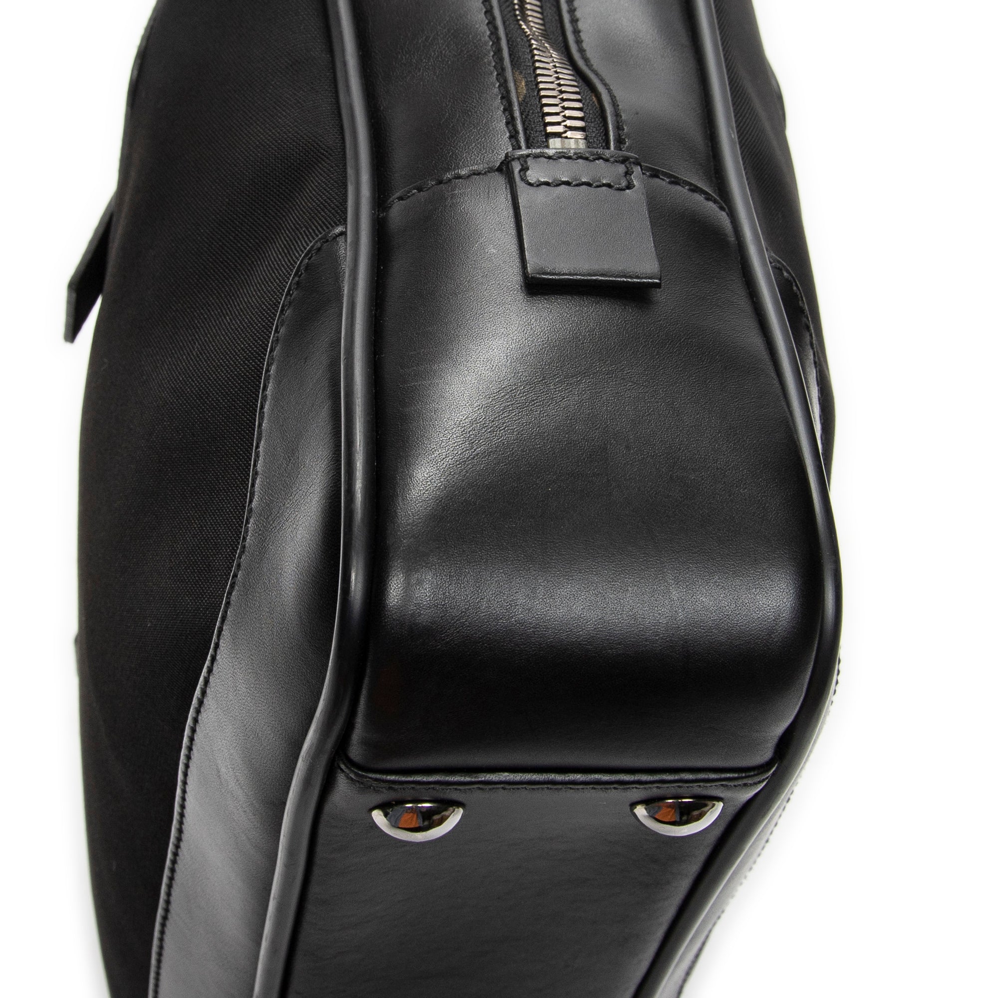 Handbag Business Bag Black Nylon Canvas