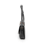 Shoulder Bag Vintage Web Flap Crossbody Black Grained Calfskin Leather