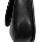 Shoulder Bag Vintage Web Flap Crossbody Black Grained Calfskin Leather