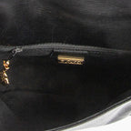 Shoulder Bag Vintage Web Flap Crossbody Black Grained Calfskin Leather