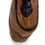 Shoulder Bag Vintage Web Mini Ophidia Tan Suede Leather