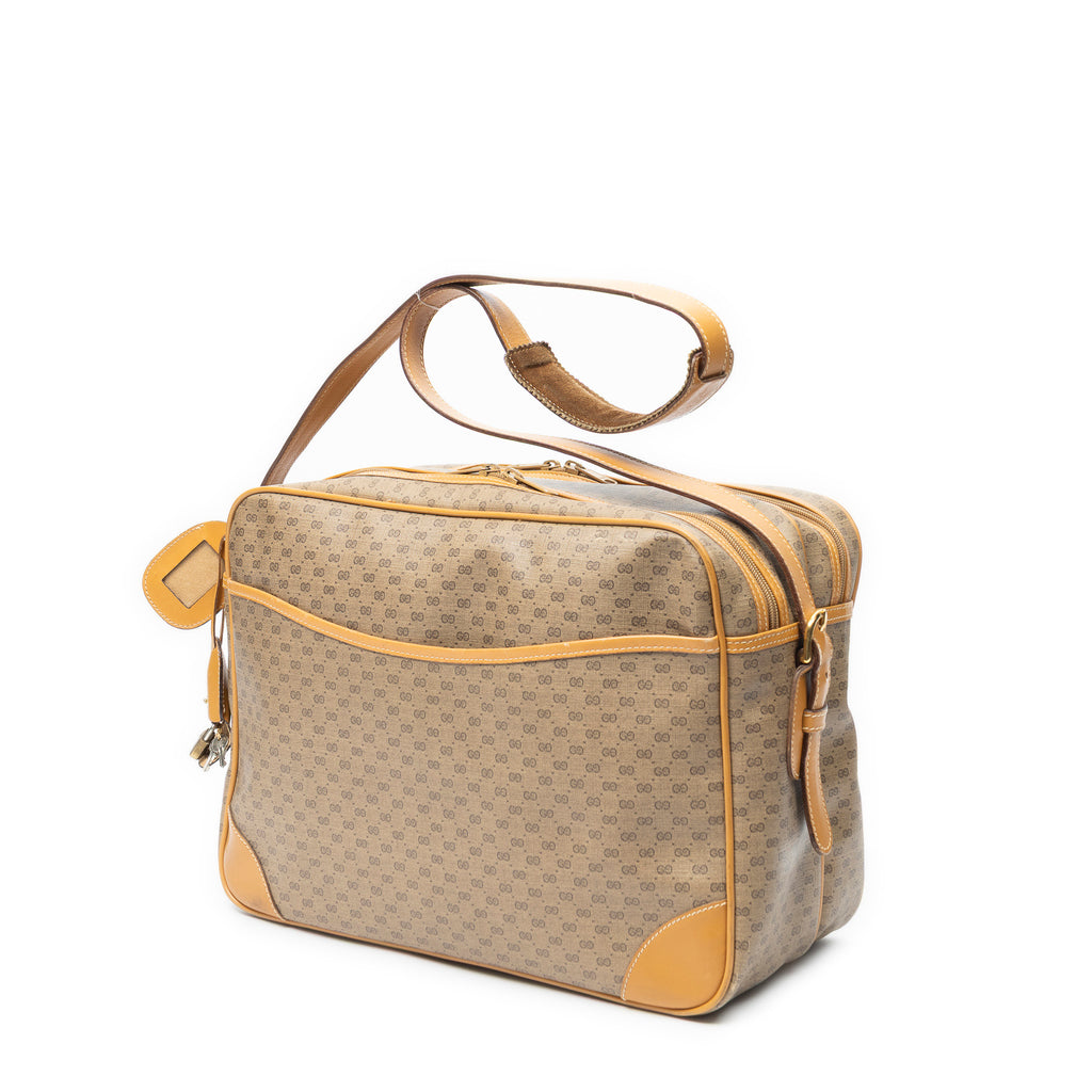 Shoulder Bag Vintage Large Messenger Tan Microguccissima Coated Canvas