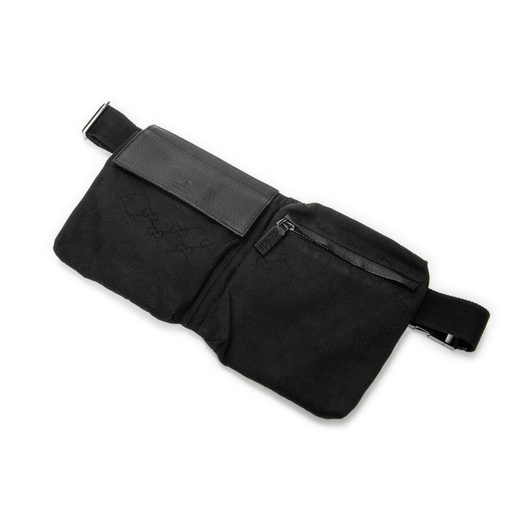 Shoulder Bag Waist Pouch Black Monogrammed Canvas