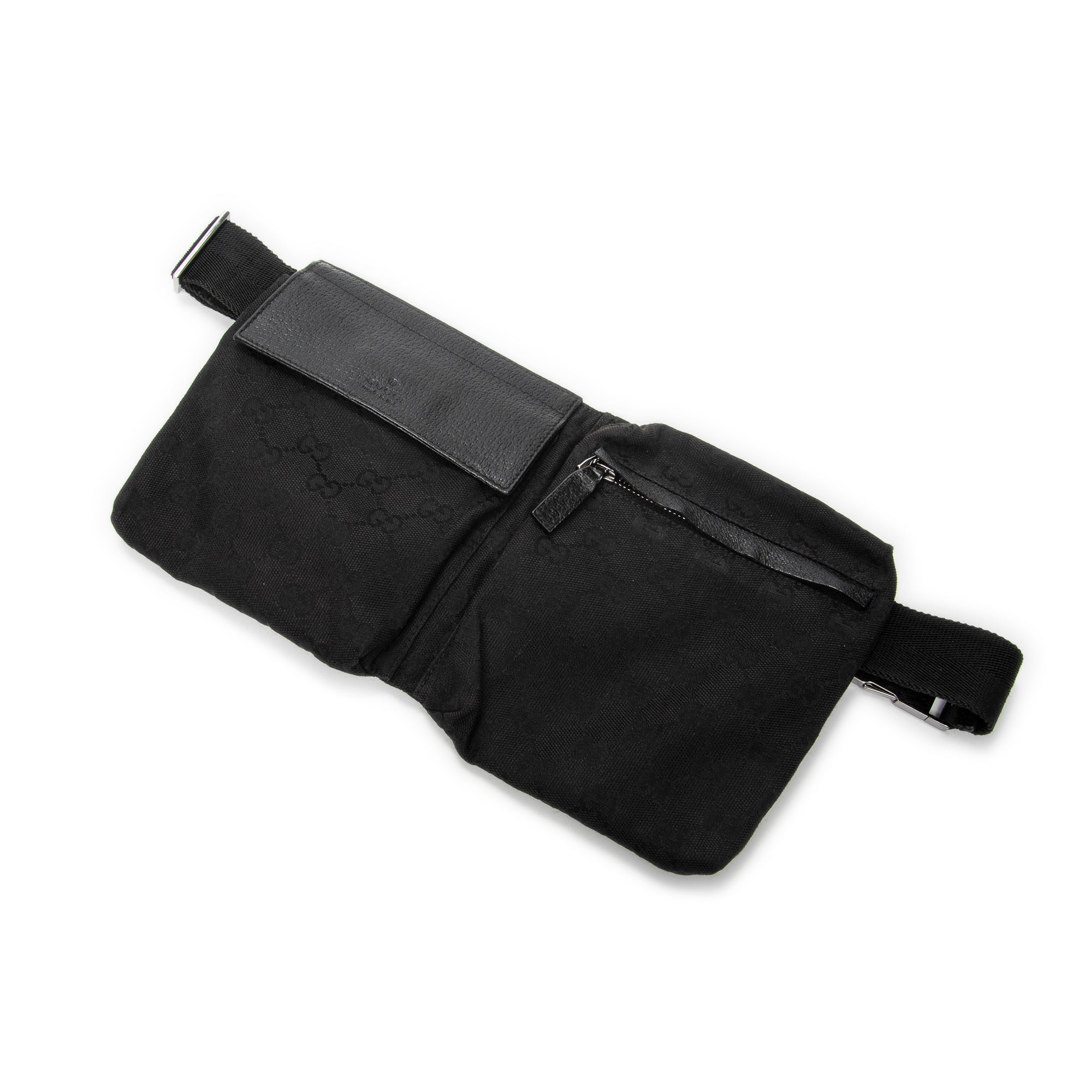 Shoulder Bag Waist Pouch Black Monogrammed Canvas