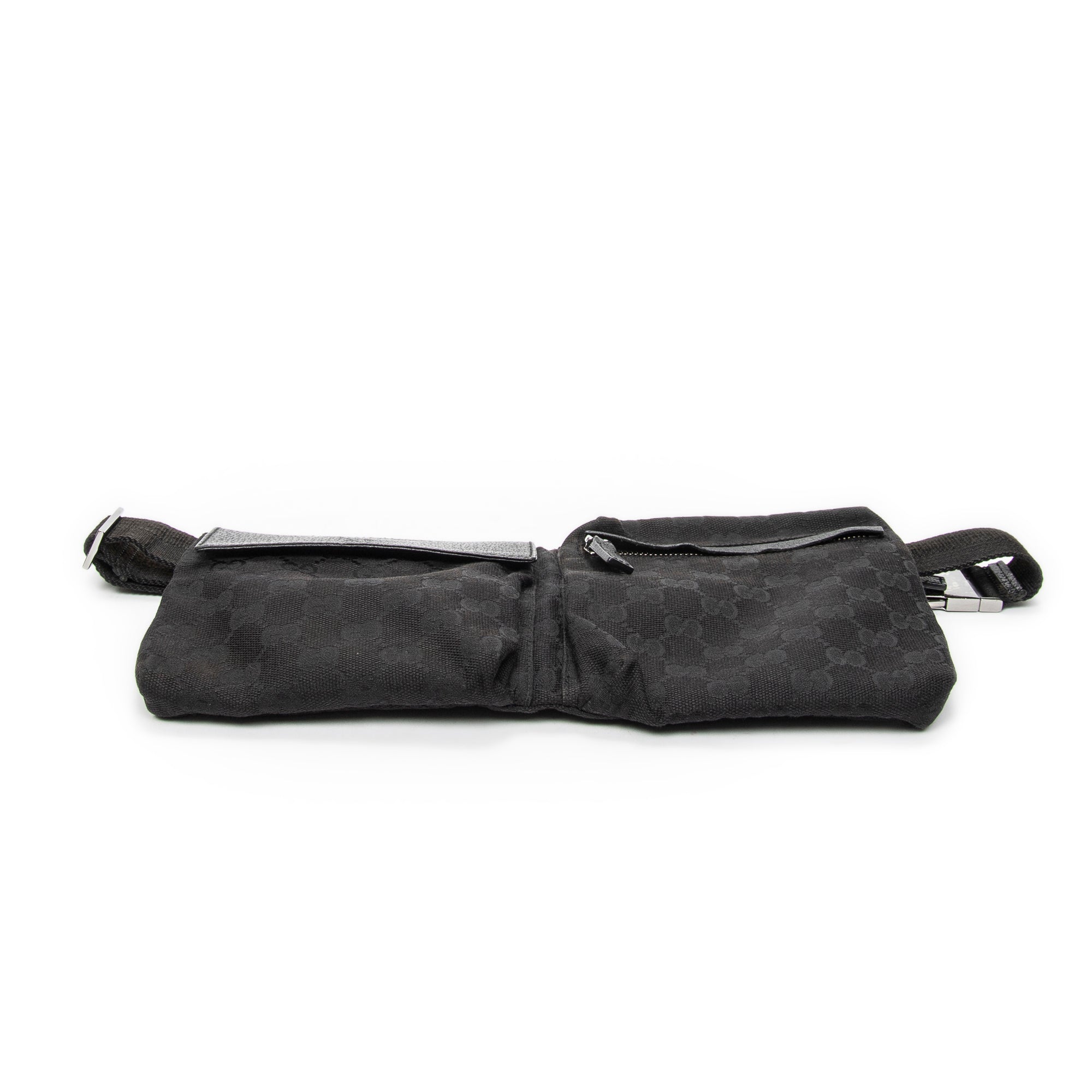 Shoulder Bag Waist Pouch Black Monogrammed Canvas