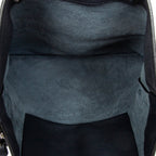 Shoulder Bag Large Bamboo Vertical Tote Navy Grained Calfskin Leather
