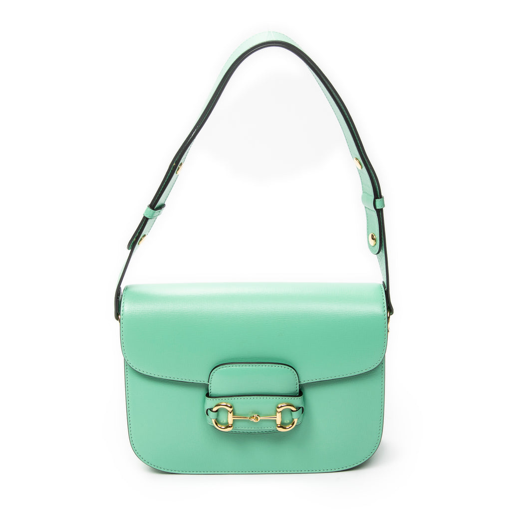 Shoulder Bag Medium Horsebit 1955 Green Calfskin Leather