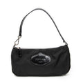 Shoulder Bag Small Rectangle Zip Pochette Black Nylon Canvas