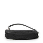 Shoulder Bag Small Rectangle Zip Pochette Black Nylon Canvas