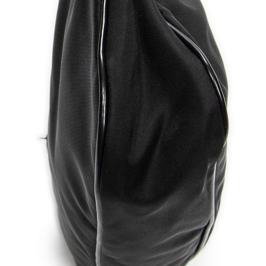 Shoulder Bag Small Rectangle Zip Pochette Black Nylon Canvas