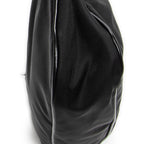 Shoulder Bag Small Rectangle Zip Pochette Black Nylon Canvas