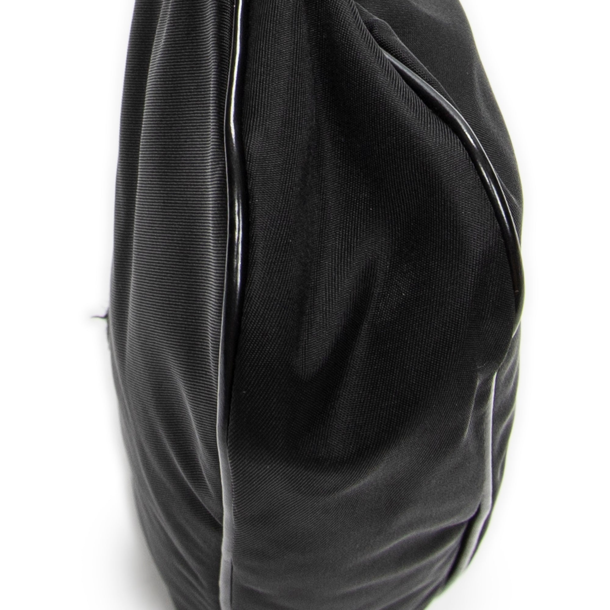 Shoulder Bag Small Rectangle Zip Pochette Black Nylon Canvas