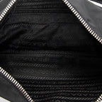 Shoulder Bag Small Rectangle Zip Pochette Black Nylon Canvas
