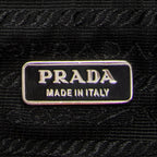 Shoulder Bag Small Rectangle Zip Pochette Black Nylon Canvas