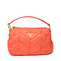 Shoulder Bag Zip Hobo Orange Quilted Nylon Canvas