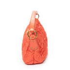 Shoulder Bag Zip Hobo Orange Quilted Nylon Canvas