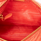 Shoulder Bag Zip Hobo Orange Quilted Nylon Canvas