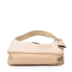Handbag Mini Zip Hobo Beige Nylon Canvas
