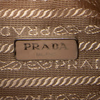Handbag Mini Zip Hobo Beige Nylon Canvas