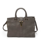 Shoulder Bag Small Cabas ChYc Grey Calfskin Leather