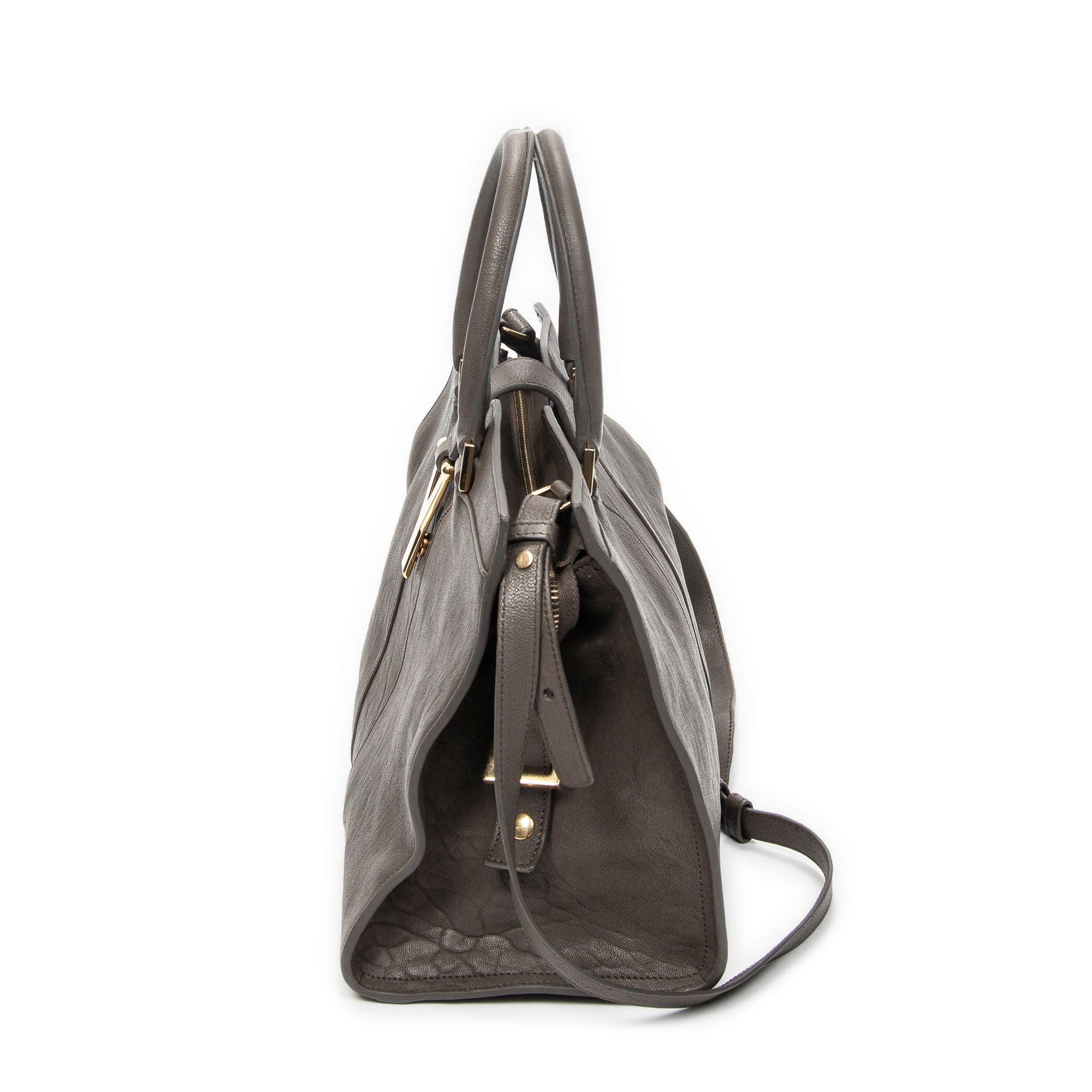 Shoulder Bag Small Cabas ChYc Grey Calfskin Leather