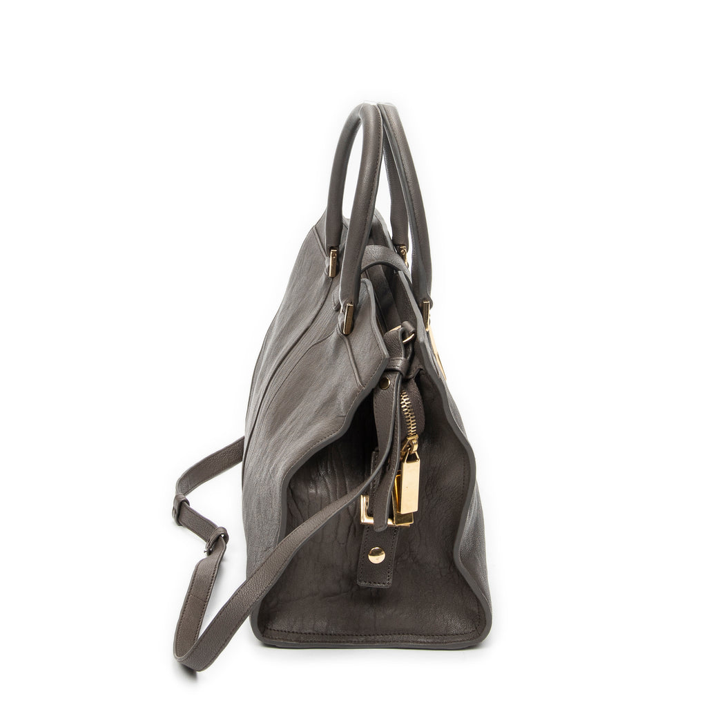 Shoulder Bag Small Cabas ChYc Grey Calfskin Leather