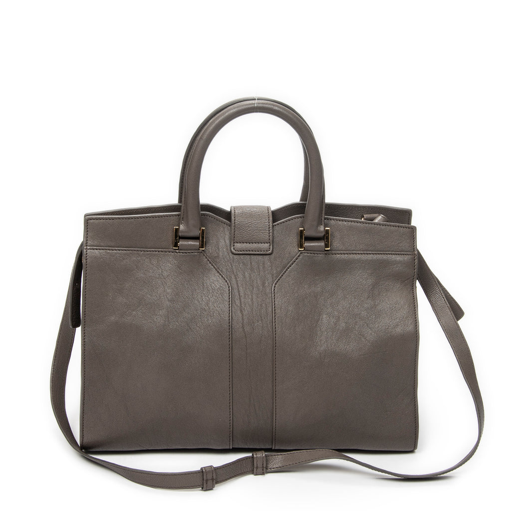 Shoulder Bag Small Cabas ChYc Grey Calfskin Leather