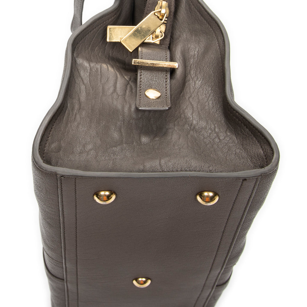 Shoulder Bag Small Cabas ChYc Grey Calfskin Leather