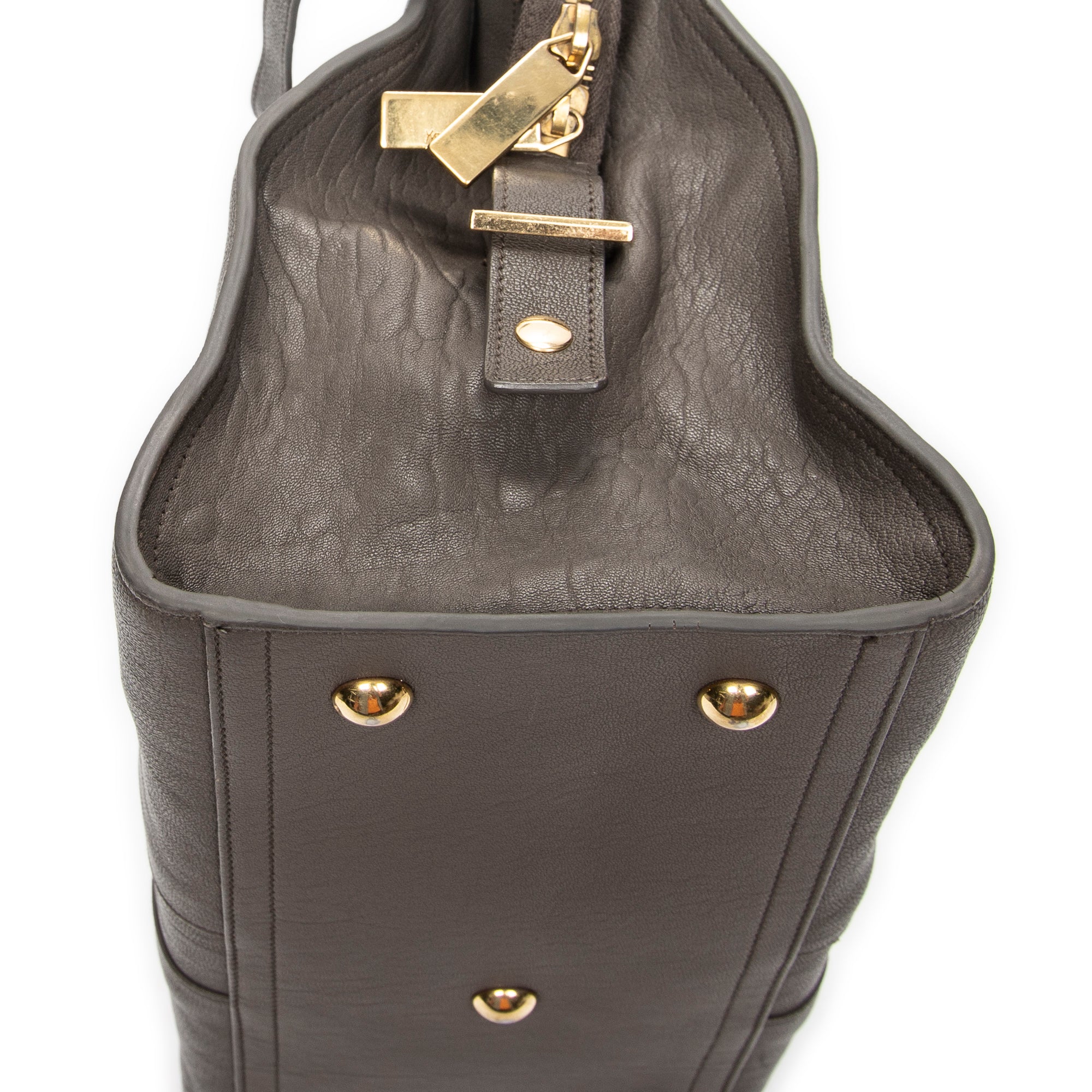 Shoulder Bag Small Cabas ChYc Grey Calfskin Leather