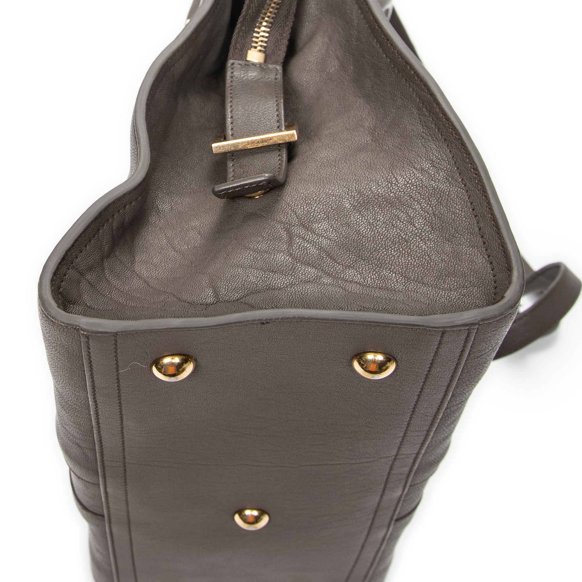 Shoulder Bag Small Cabas ChYc Grey Calfskin Leather