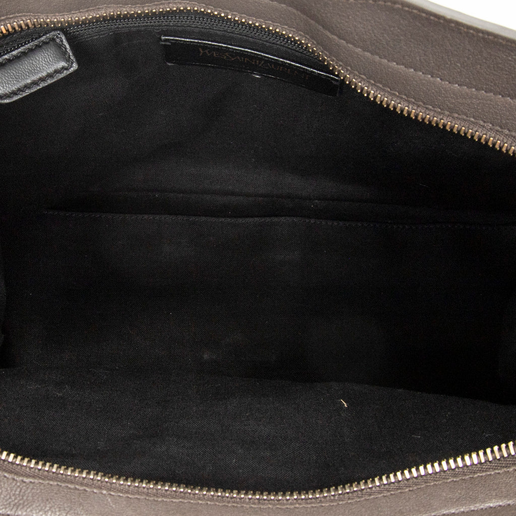 Shoulder Bag Small Cabas ChYc Grey Calfskin Leather