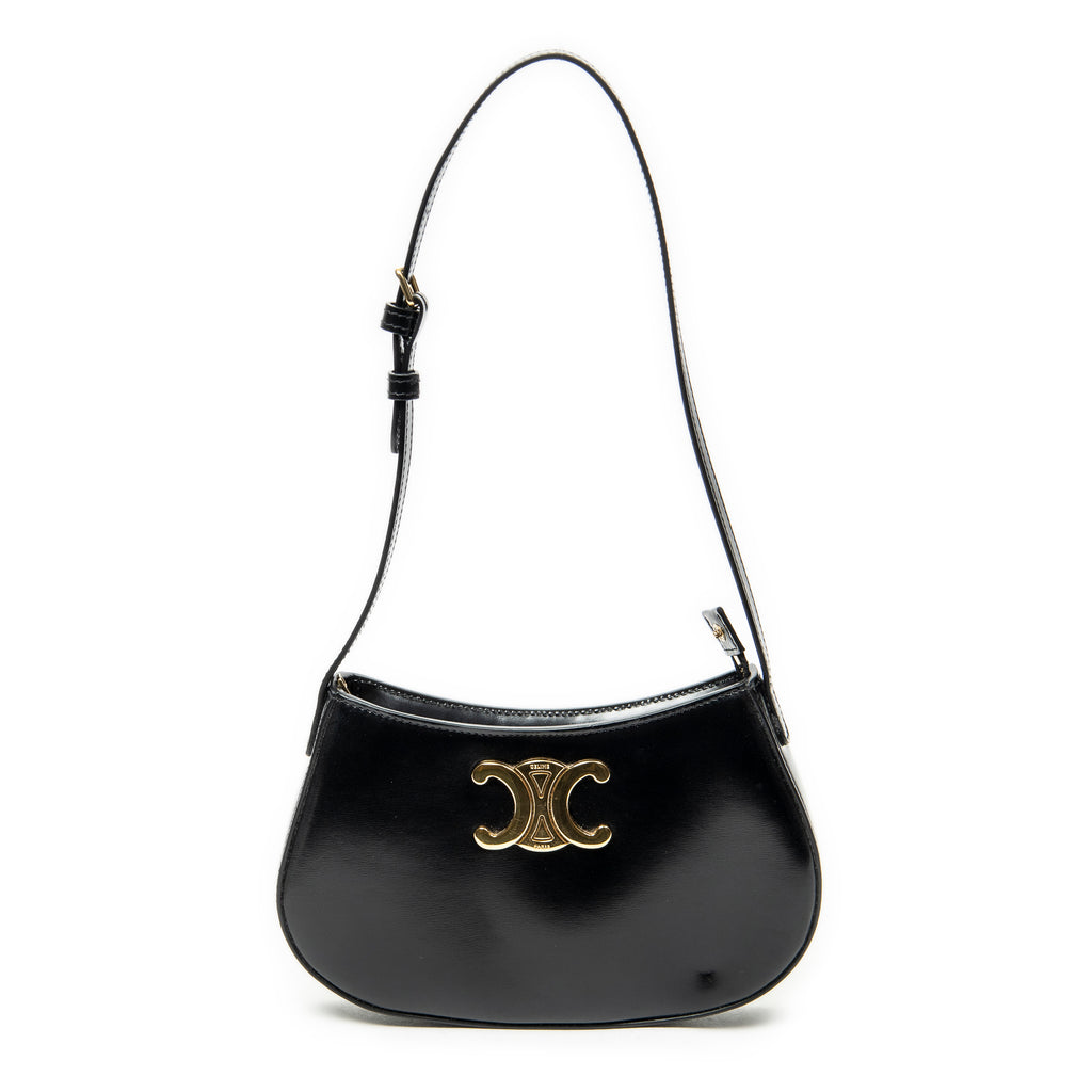 Shoulder Bag Medium Tilly Triomphe Black Smooth Leather