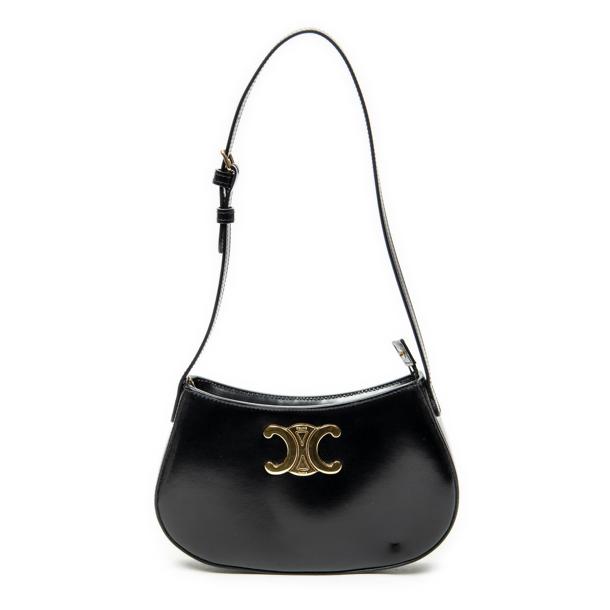 Shoulder Bag Medium Tilly Triomphe Black Smooth Leather