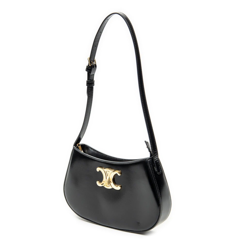 Shoulder Bag Medium Tilly Triomphe Black Smooth Leather