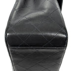 Shoulder Bag Maxi Jumbo XL Flap Black Quilted Lambskin Leather