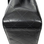 Shoulder Bag Maxi Jumbo XL Flap Black Quilted Lambskin Leather