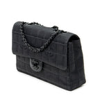 Shoulder Bag New Travel Line Single Flap Black Travel Line Nylon Canvas