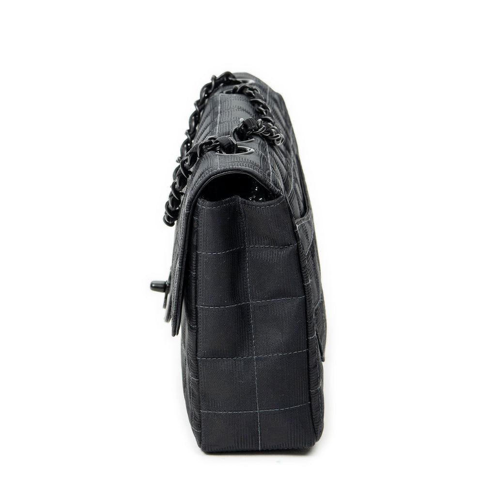Shoulder Bag New Travel Line Single Flap Black Travel Line Nylon Canvas