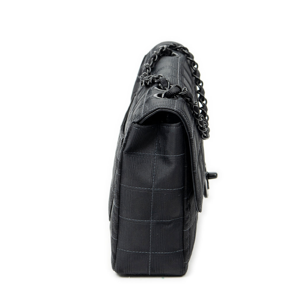Shoulder Bag New Travel Line Single Flap Black Travel Line Nylon Canvas