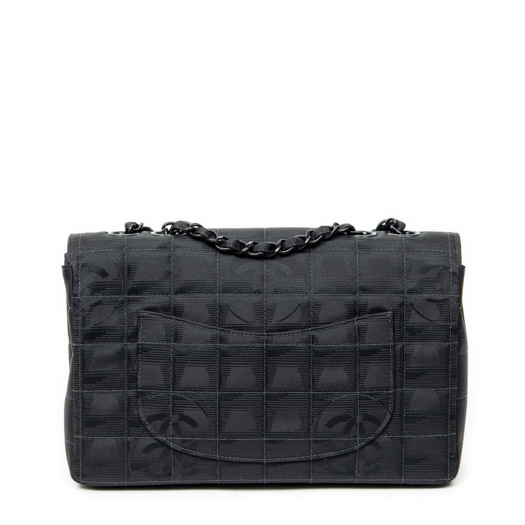 Shoulder Bag New Travel Line Single Flap Black Travel Line Nylon Canvas