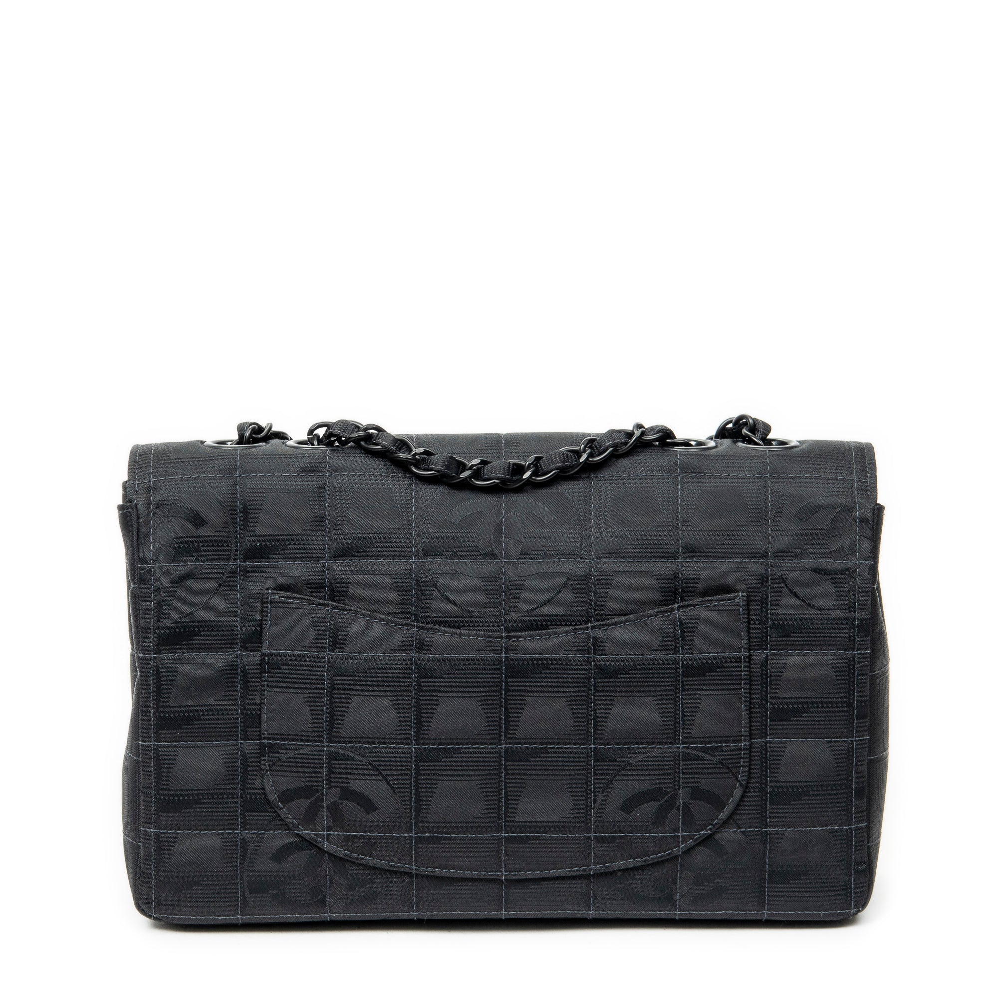 Shoulder Bag New Travel Line Single Flap Black Travel Line Nylon Canvas