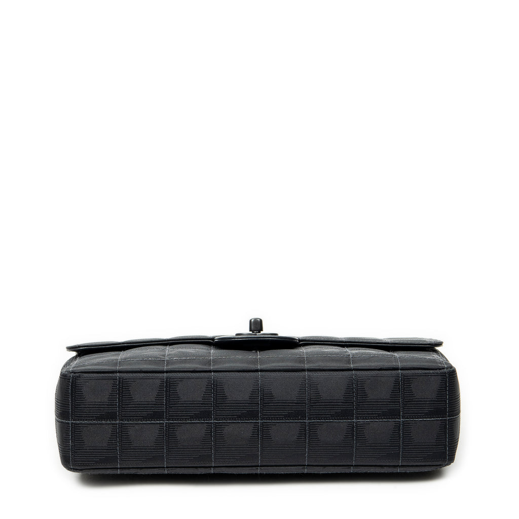 Shoulder Bag New Travel Line Single Flap Black Travel Line Nylon Canvas
