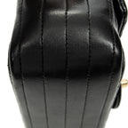 Shoulder Bag Mini Classic Square Flap Black Chevron Quilted Calfskin Leather
