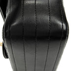 Shoulder Bag Mini Classic Square Flap Black Chevron Quilted Calfskin Leather