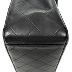 Shoulder Bag Maxi Jumbo XL Flap Black Quilted Lambskin Leather
