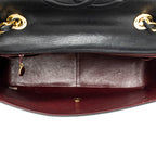 Shoulder Bag Maxi Jumbo XL Flap Black Quilted Lambskin Leather