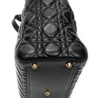 Shoulder Bag Large Lady Dior Zip Black Cannage Lambskin Leather