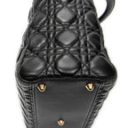 Shoulder Bag Large Lady Dior Zip Black Cannage Lambskin Leather