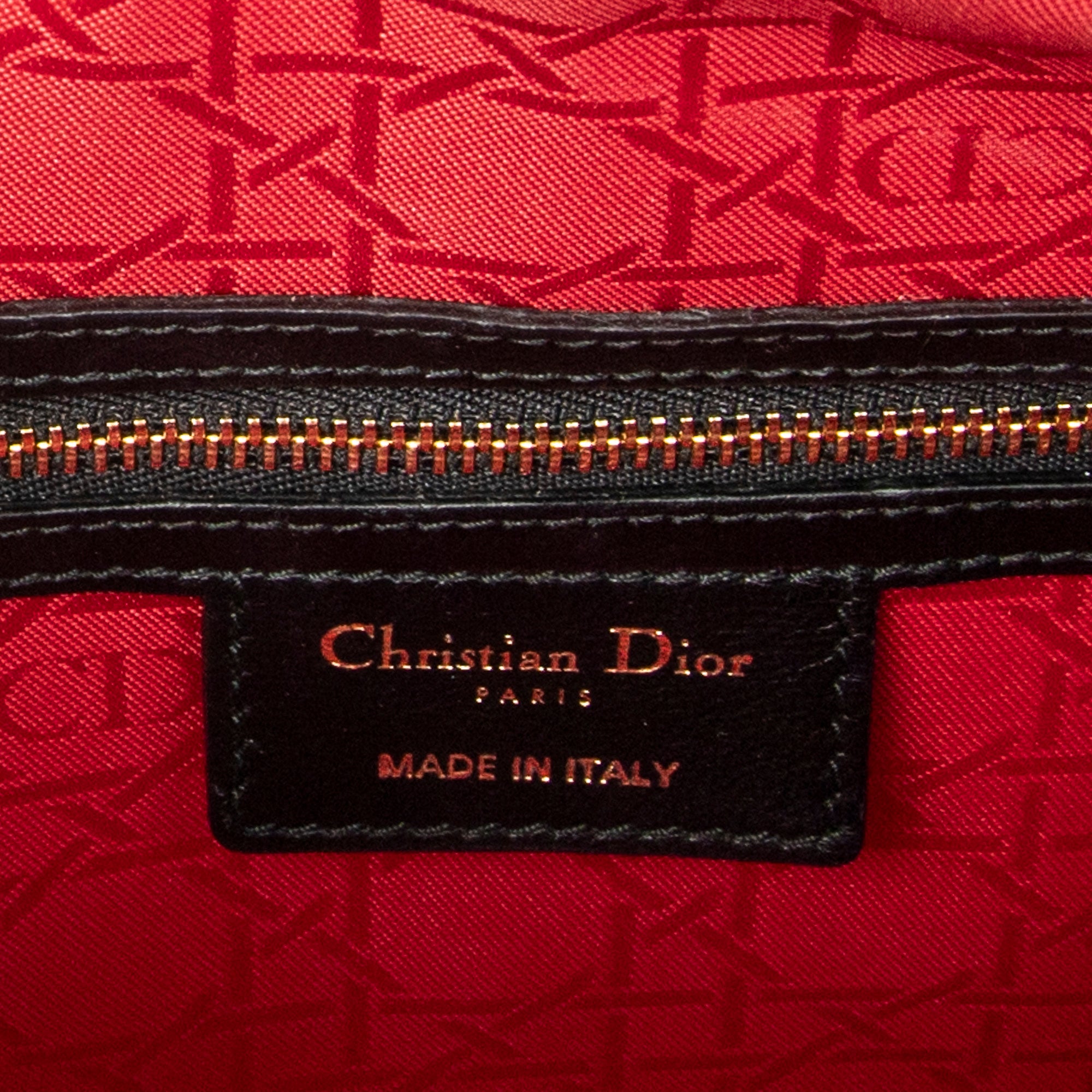 Shoulder Bag Large Lady Dior Zip Black Cannage Lambskin Leather